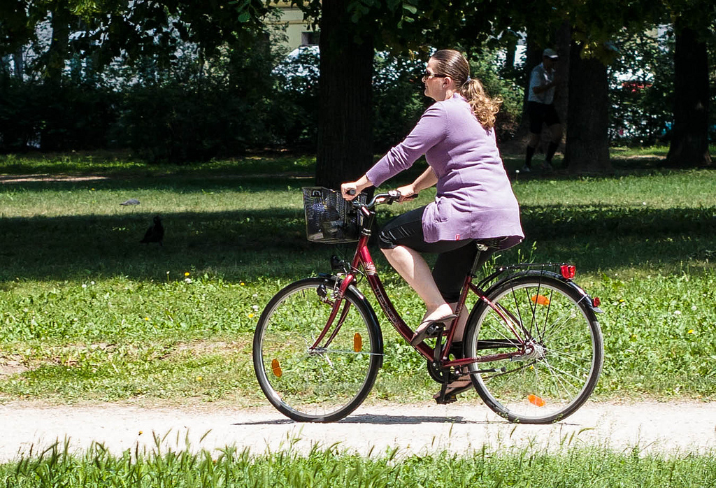 Woman Riding a Bicycle